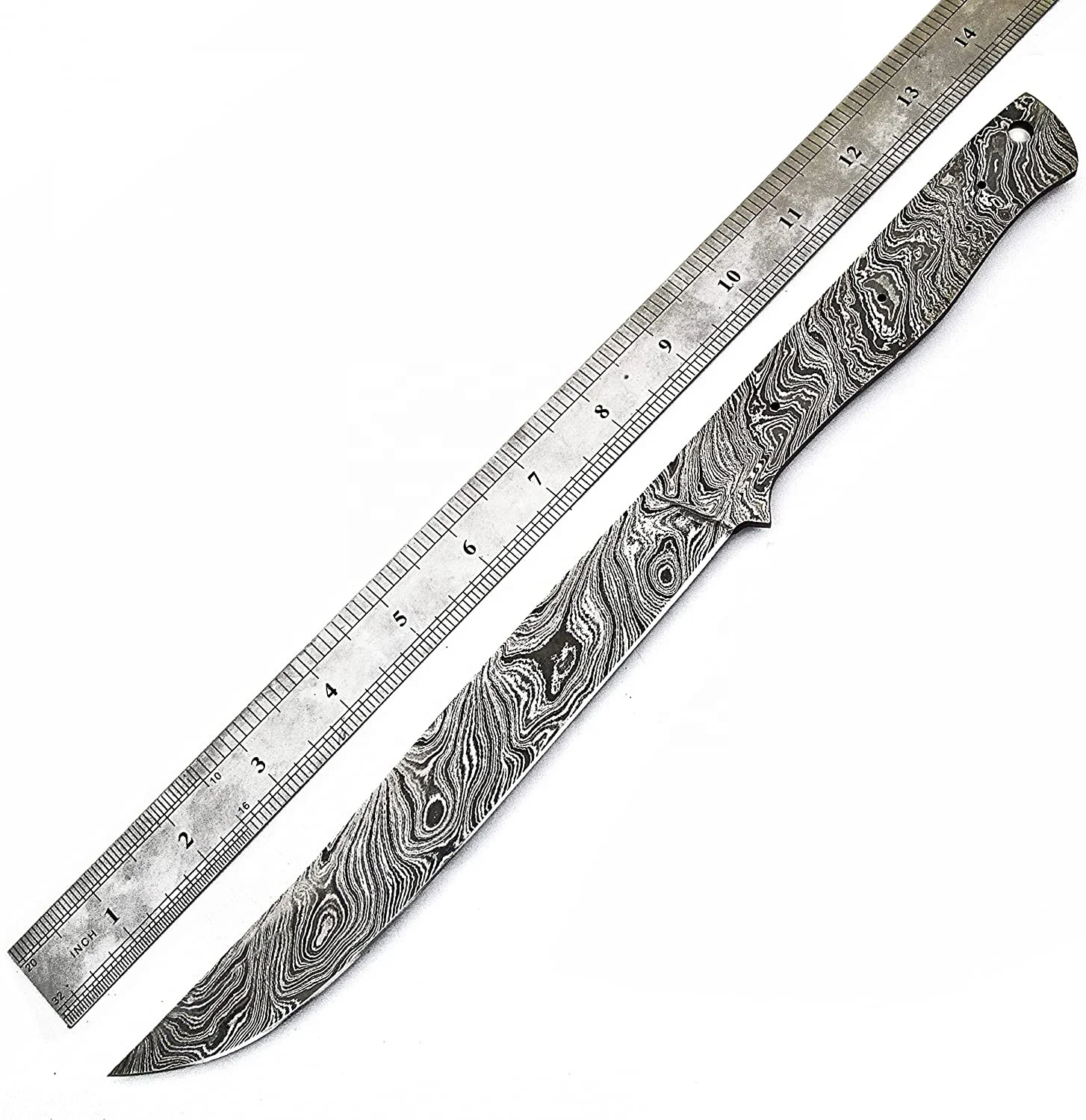 Damascus Blank Blade Fish Fillet Hand Forged 13.50 inches for Fishing Hunting Knife