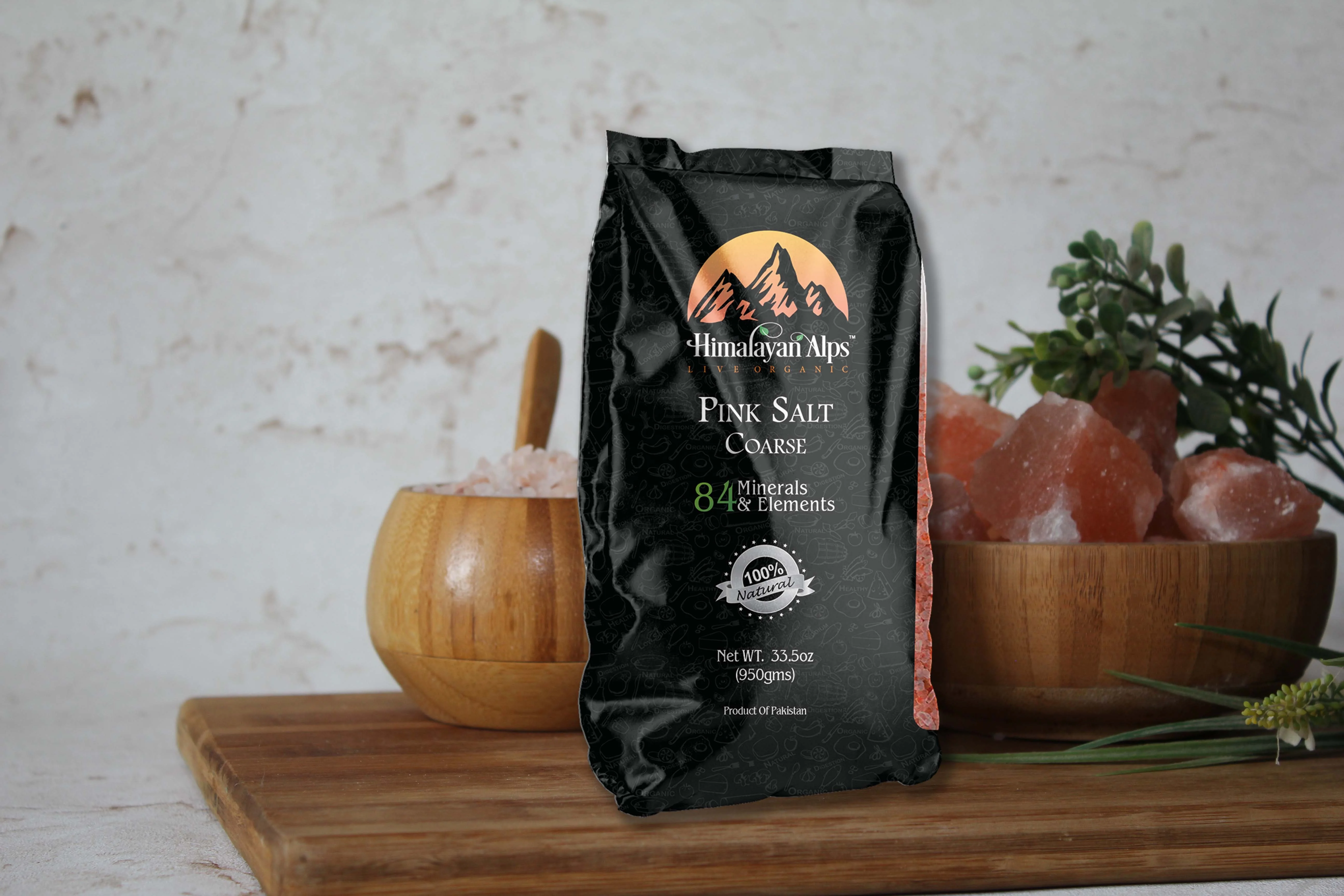 Гималайская светло-Розовая Соль 2 ~ 5 мм грубая плоская сумка с принтом 450