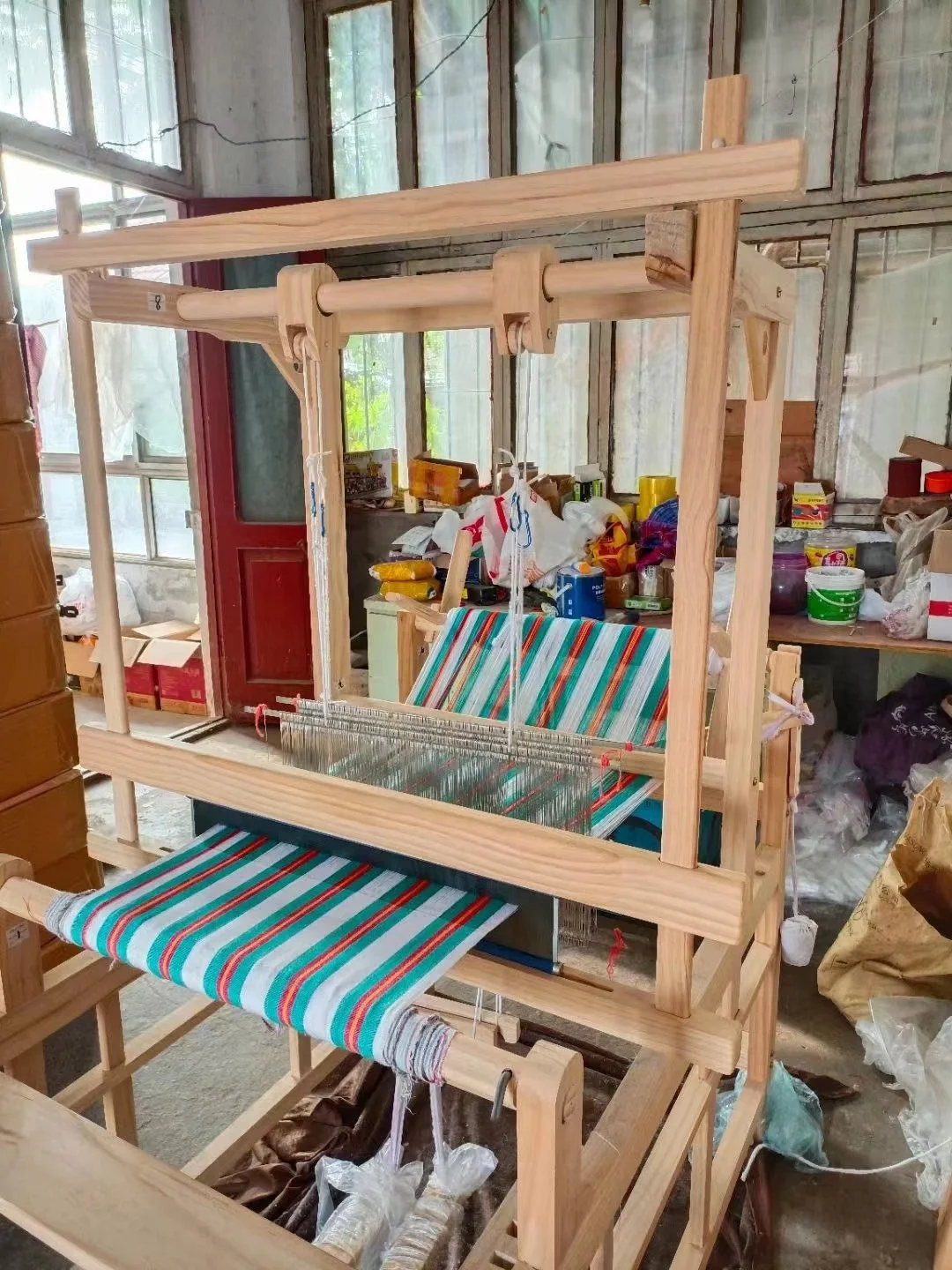 Маленький и легкий, плетеный абажур из натурального дерева жесткий ремизка челночный ткацкий станок машина ткани