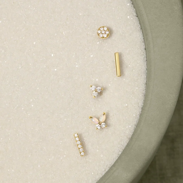 Hot Selling 925 Sterling Silver 14K/18K Gold Plated Popular Fine Jewelry Multi Classic Shape Dainty CZ Stud Collection Wholesale