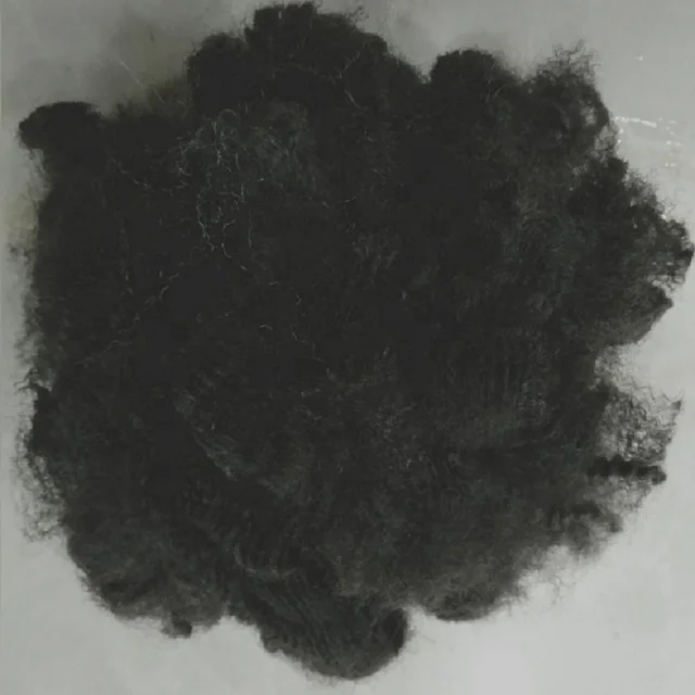 7D /15D HD черное Полиэфирное штапельное волокно класса А от производителя Vikohasan синтетическое и GRS переработанное полиэфирное