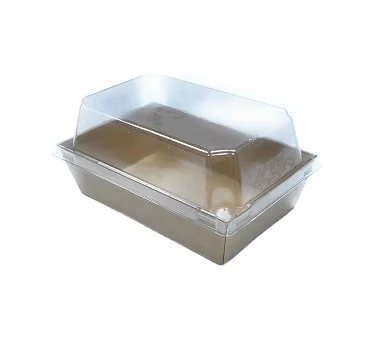Disposable Kraft Paper Food  Box Packaging With Clear Lids
