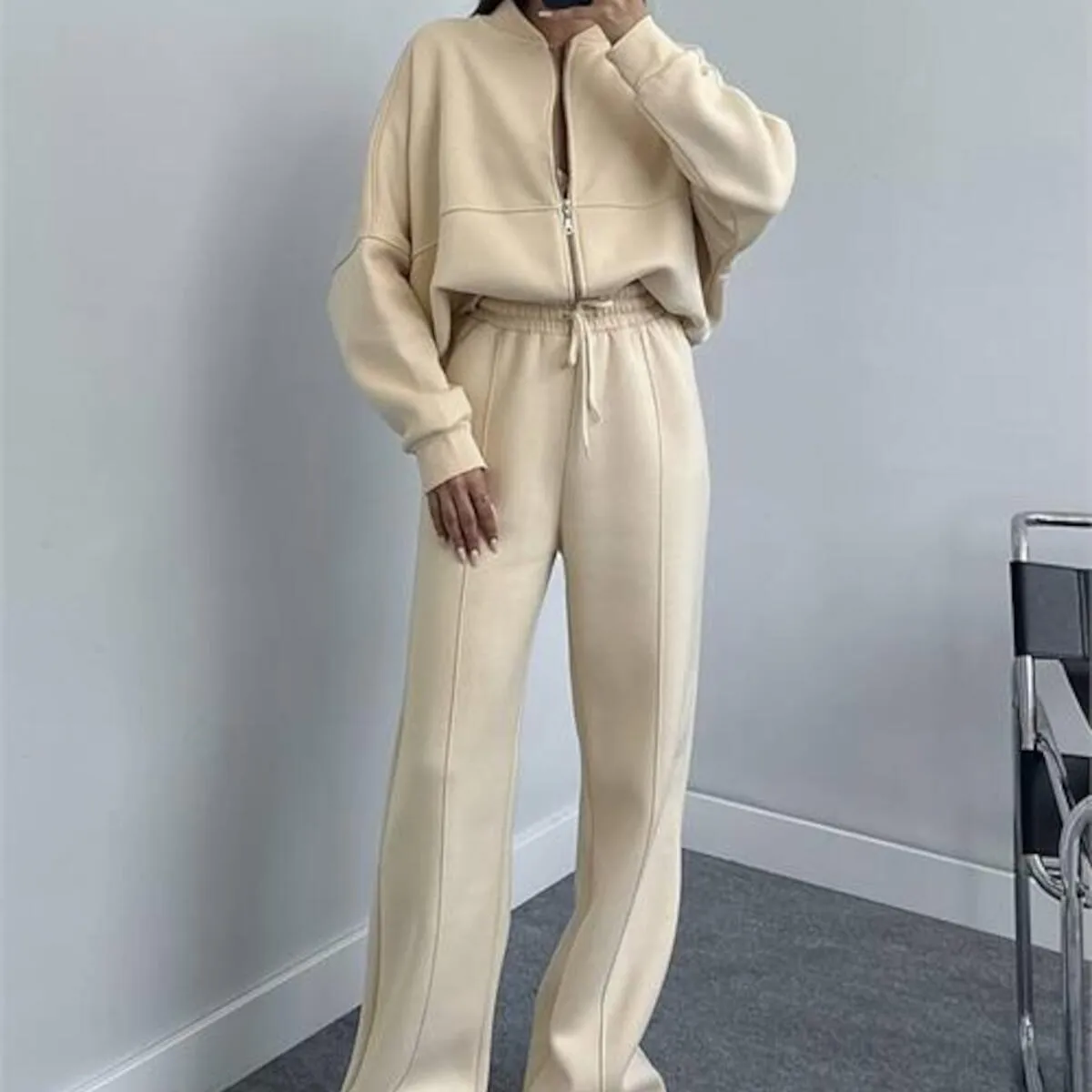 Smoke Color French Terry Cotton Fabric 65% Cotton 35% Polyester Blended Fabric Winter Clothing Brushed 3 Fleece Knitted Terry