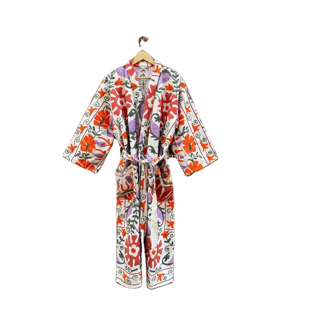 100% Cotton Canvas Adults New Comfortable Fresh Design Women Jacket Suzani Embroider Christmas Sale Kimono Coat Hot Demanding