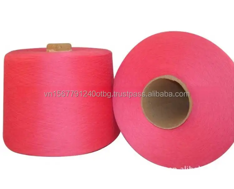 Recycled Polyester Yarn Spandex Covered Flat Wax Knitting Soft Durable Sport Socks Sewing Embroidery Crochet Filament Yarn