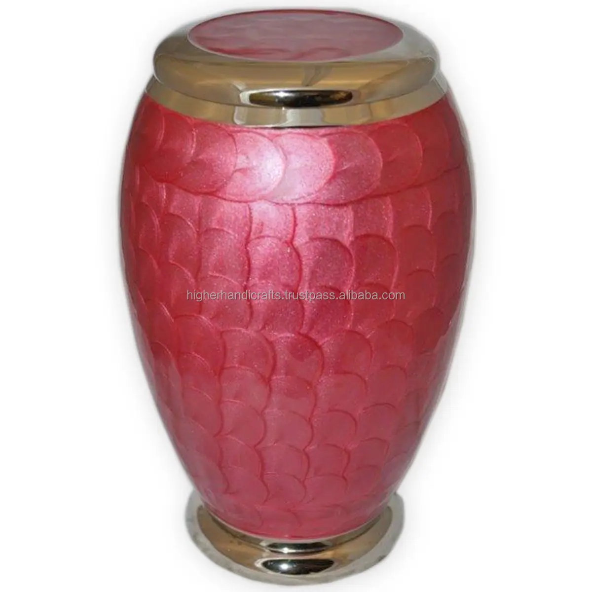 Spring Green Beautiful Enameled Cremation Urn for Ashes Adult Size Urns Solid Aluminium Burial Urn Funeral Wholesale Supplies