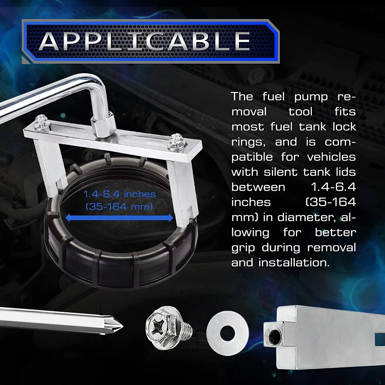 Complete Fuel Pump Removal Tool - Fuel Pump Lock Ring Tool Kit for Distributors