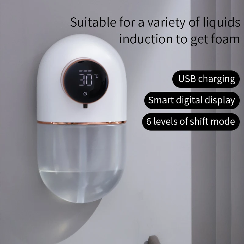 ABS Battery Electric New soap touchless sensor foam Pebble Wall Mount Automatic Dispenser Gel Rechargeable Christmas Gift