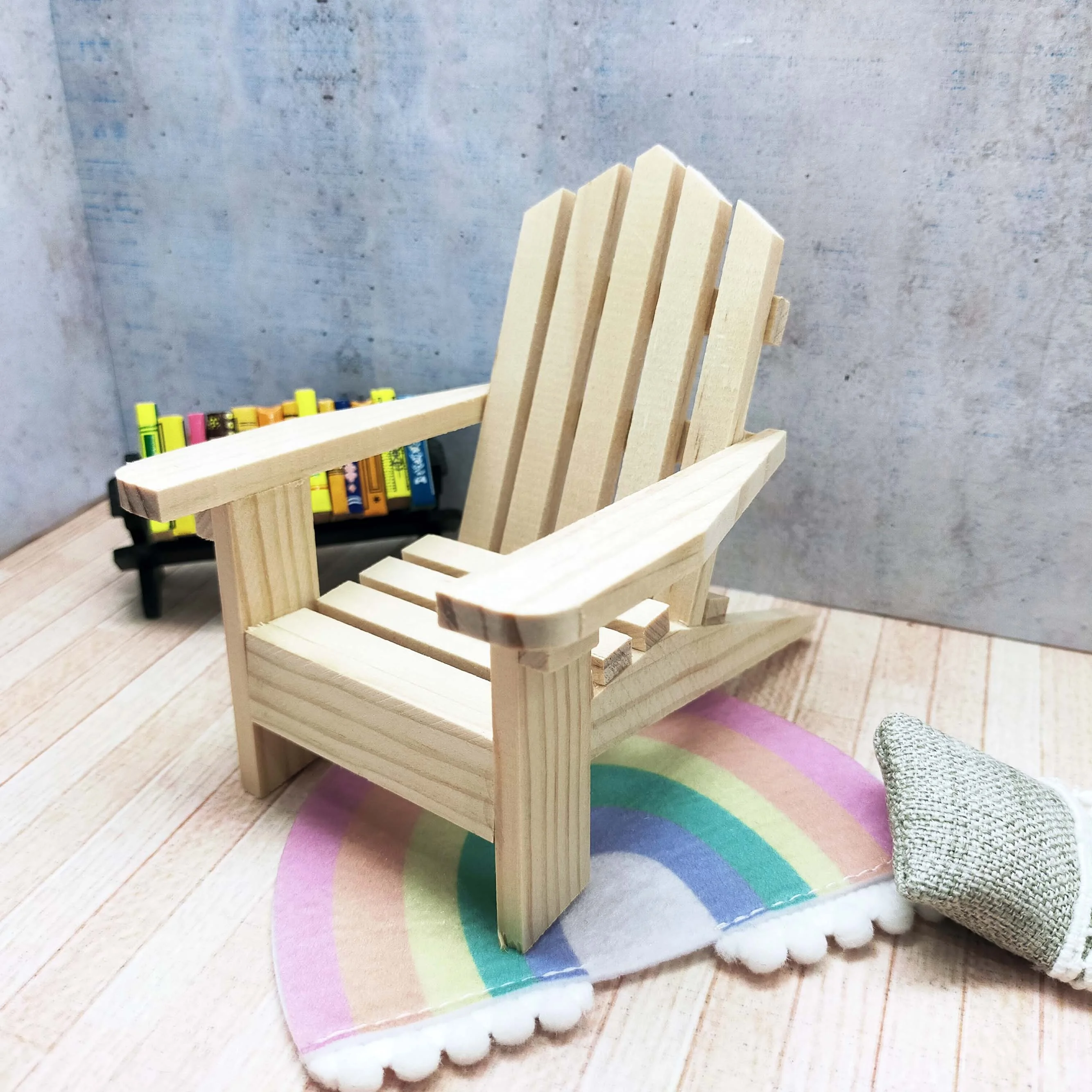 Миниатюрный Кукольный домик Adirondack деревянный стул