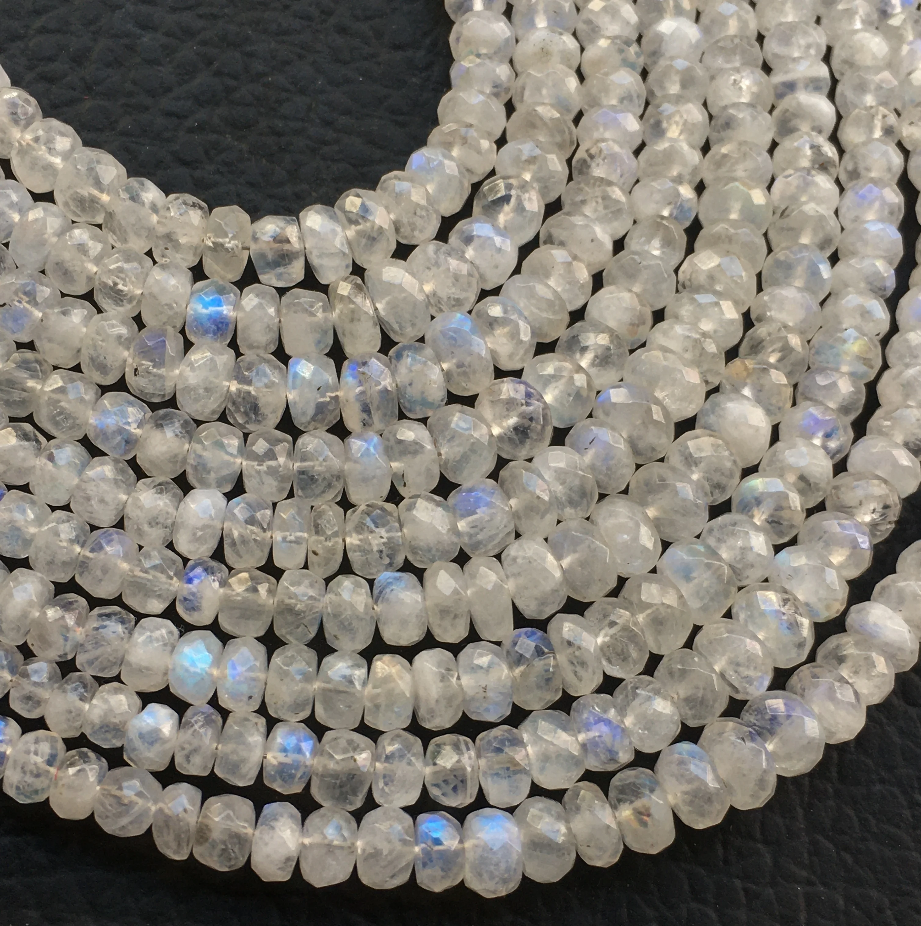 Natural Moonstone 92.5 Silver Bracelet Orange Gemstone Jewellery Rondelle Shape Faceted Cut Beads Wholesaler price