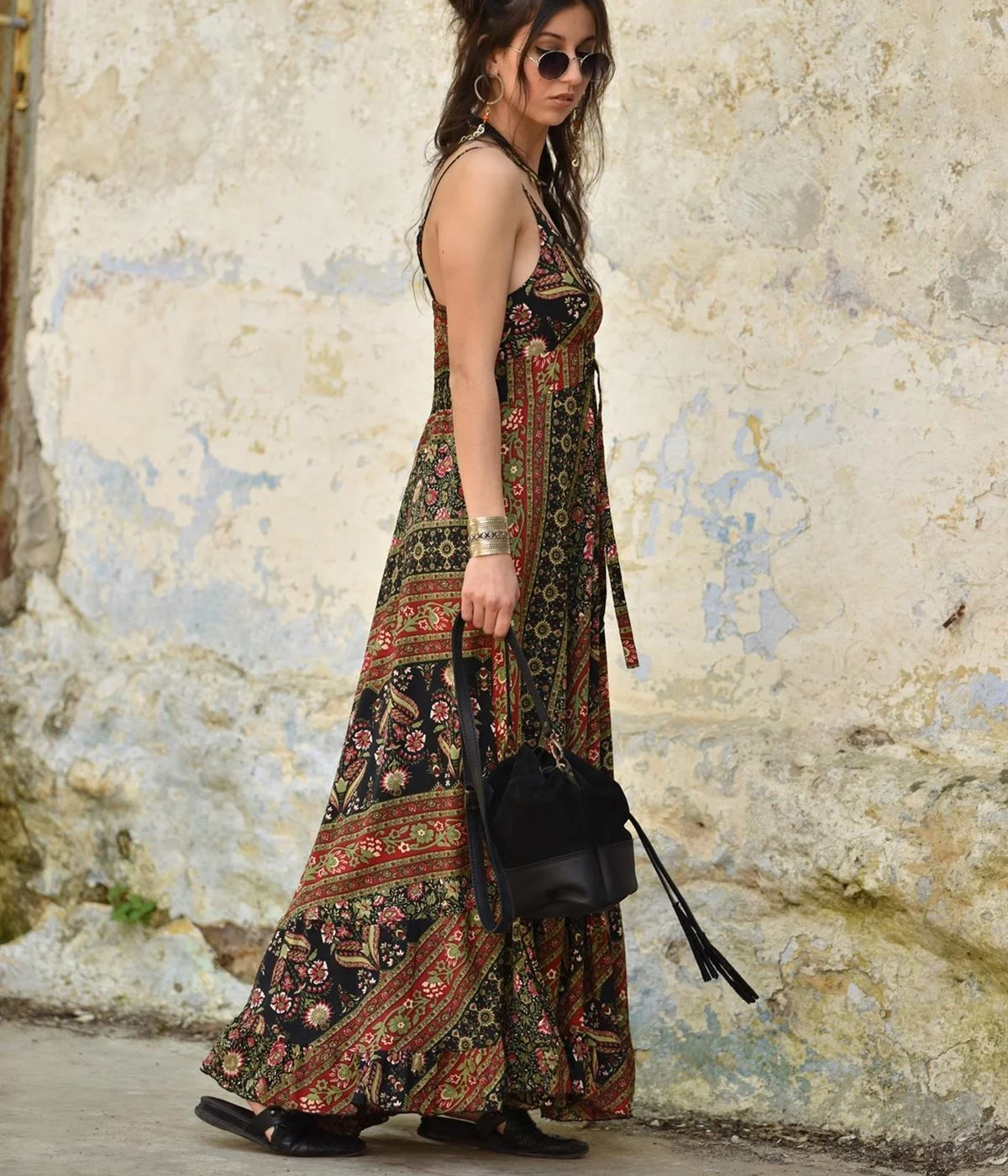 Manufacturer & Wholesaler Of Women Wear Indian Silk Sari Long V Neck Dress