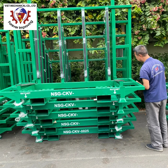 Steel Pallet Storage Crate StackableWith Steel Reinforcement Produced From Directly Vietnam Factory