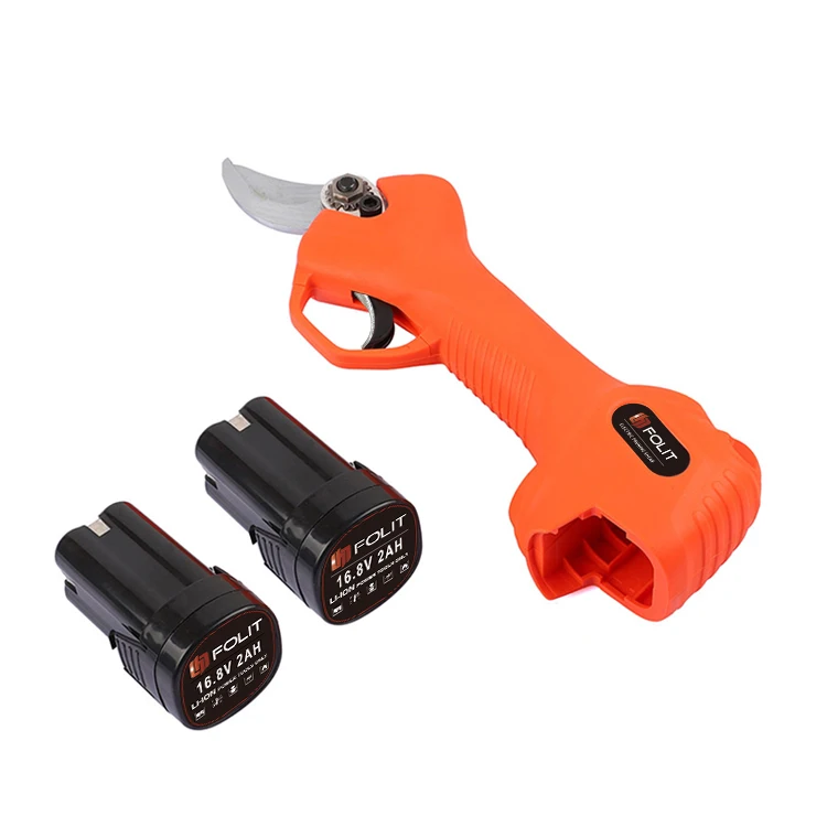 Professional grade 16.8V 2000mAh lithium battery powered 25mm diameter progressive cutting function electric pruning shear