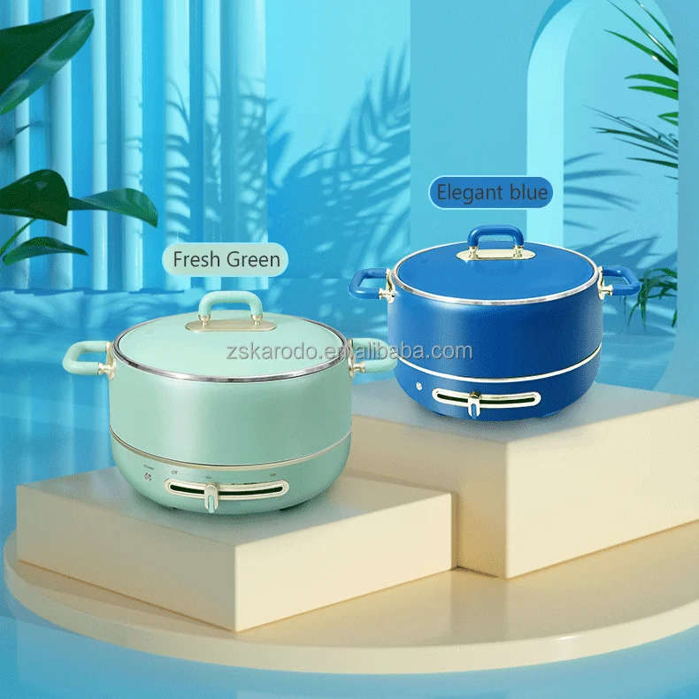 Special Design Widely Used Electric mini Hot pot cooker with Frying Pan soup rice cooker