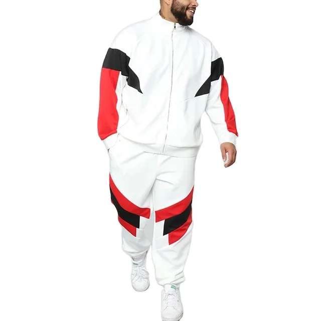 Wholesale Gym Sportswear Fleece Tech two piece jogging suits custom Mens Plain Striped Tracksuit set for men