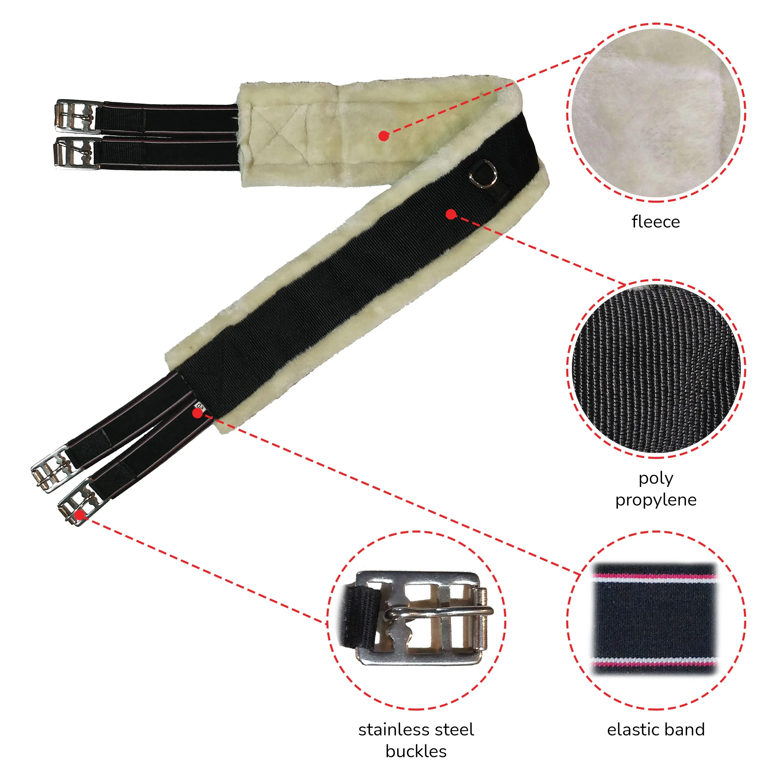 Custom Horse Fleece Girth Belly saddle strap comfortable horse riding racing equipment accessories lightweight outdoor sports