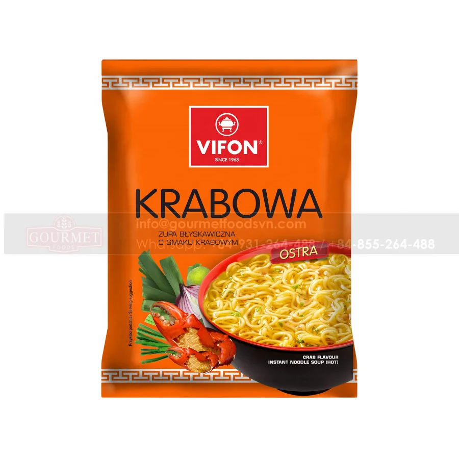 Flavor Instant Noodle Soup Hot With Excellent Crab, Delicious Seafood Flavor, Attractive, Quick Processing, Easy To Enjoy