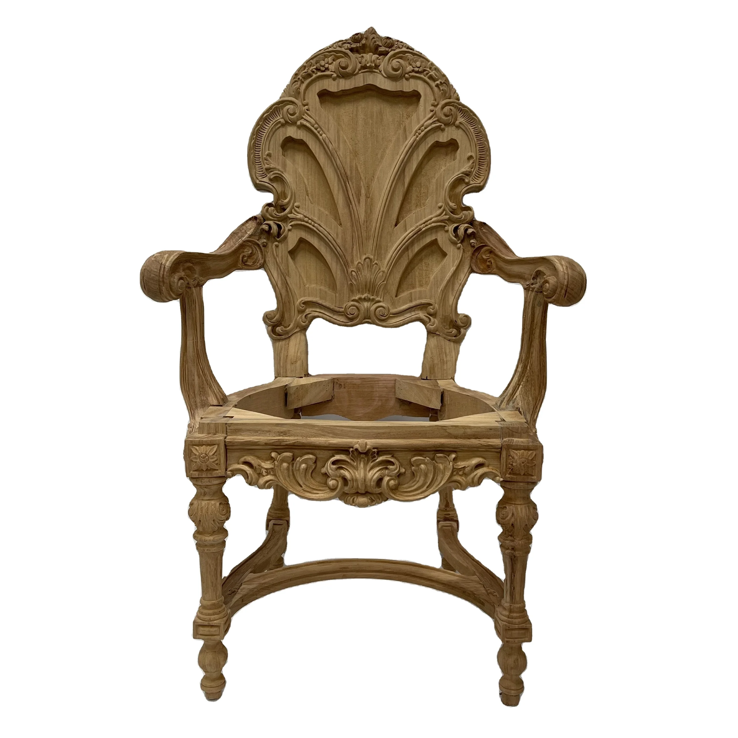 Fidia royal dining chair frame made from beech wood with armrest design at super cheap price for merchants