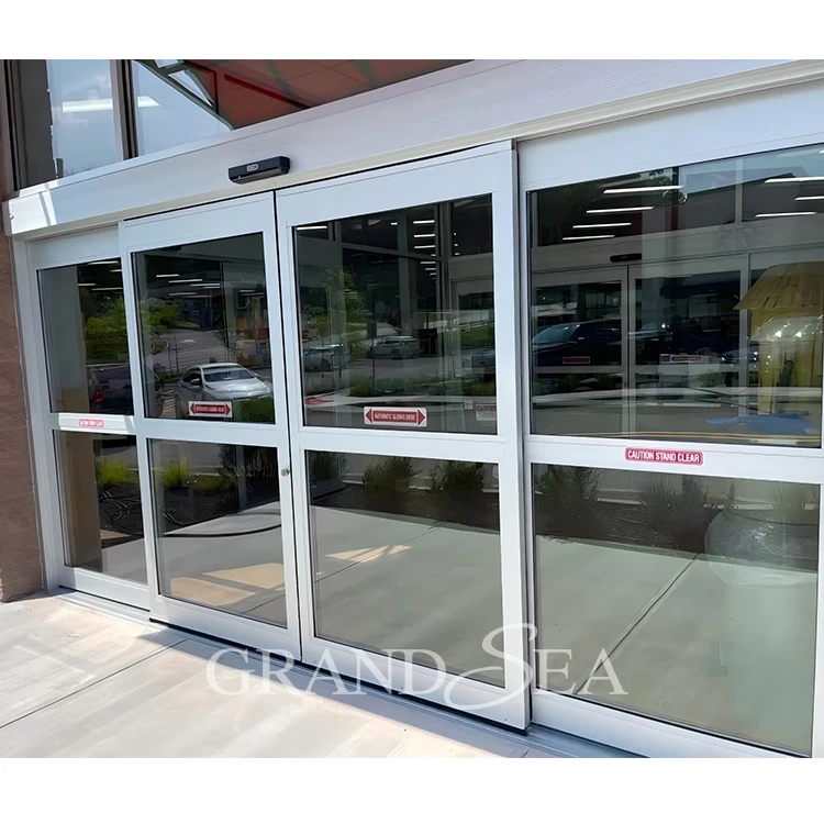 European Type Sensor Glass Door Operators Automatic Door Sliding With Motor Lock