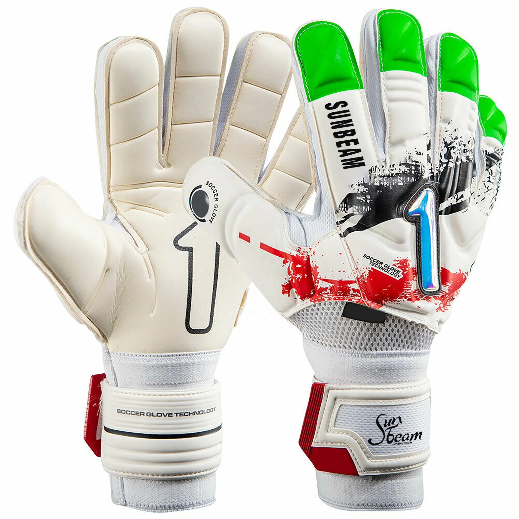 Pakistan manufacturer latex finger save football goalkeeper gloves