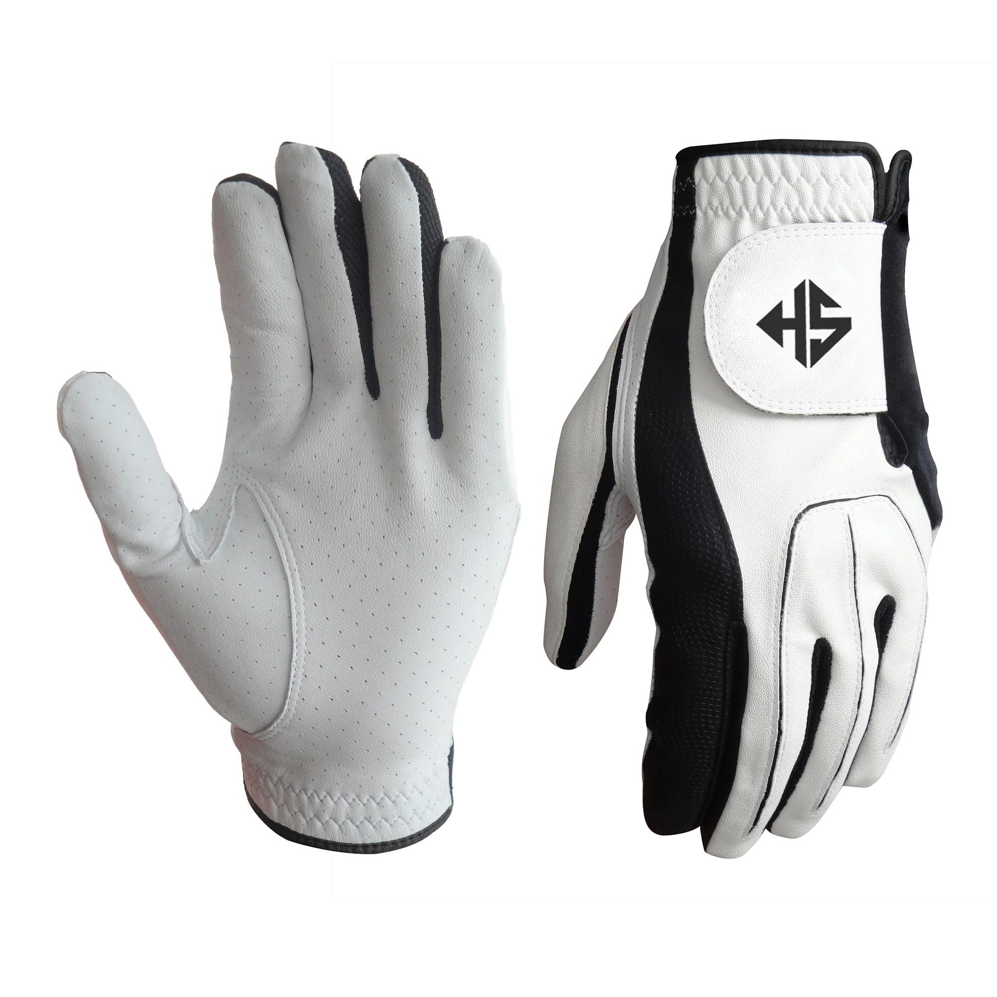 AAA Custom Logo Golf Glove Cabretta Leather and Fabric with PU for Left Hand Sports and Gym Use