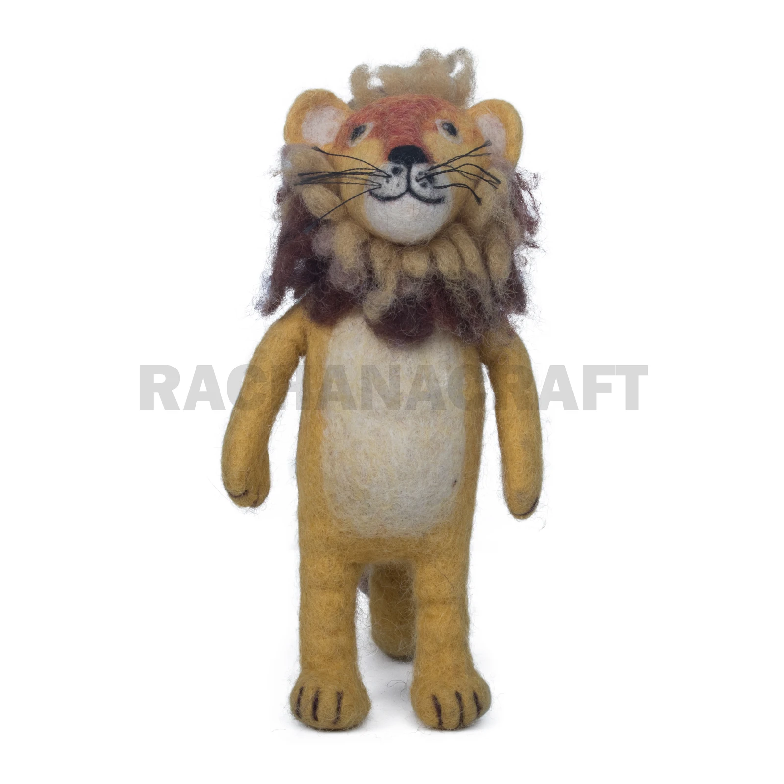 Jungle King Wool Felted Lion Felt Animal Stuff Toy Handicraft Plush Baby Mobile Ornaments Decorations Direct Factory Wholesale