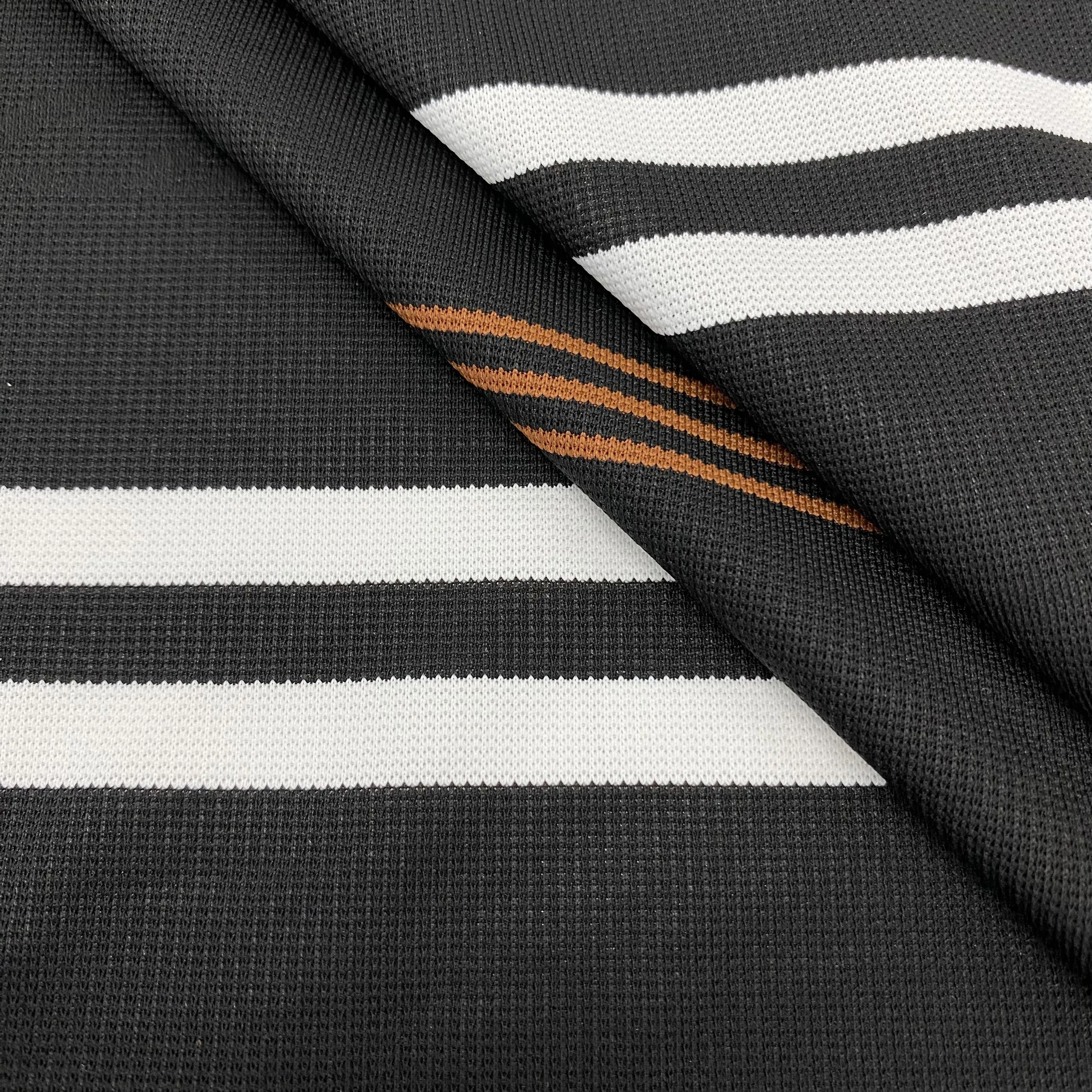 High-Quality Elastic Yarn Dyed Knitted Fabric Stock 94% Nylon 6% Spandex Jacquard Knitted Fabric for Golf Polo Shirt
