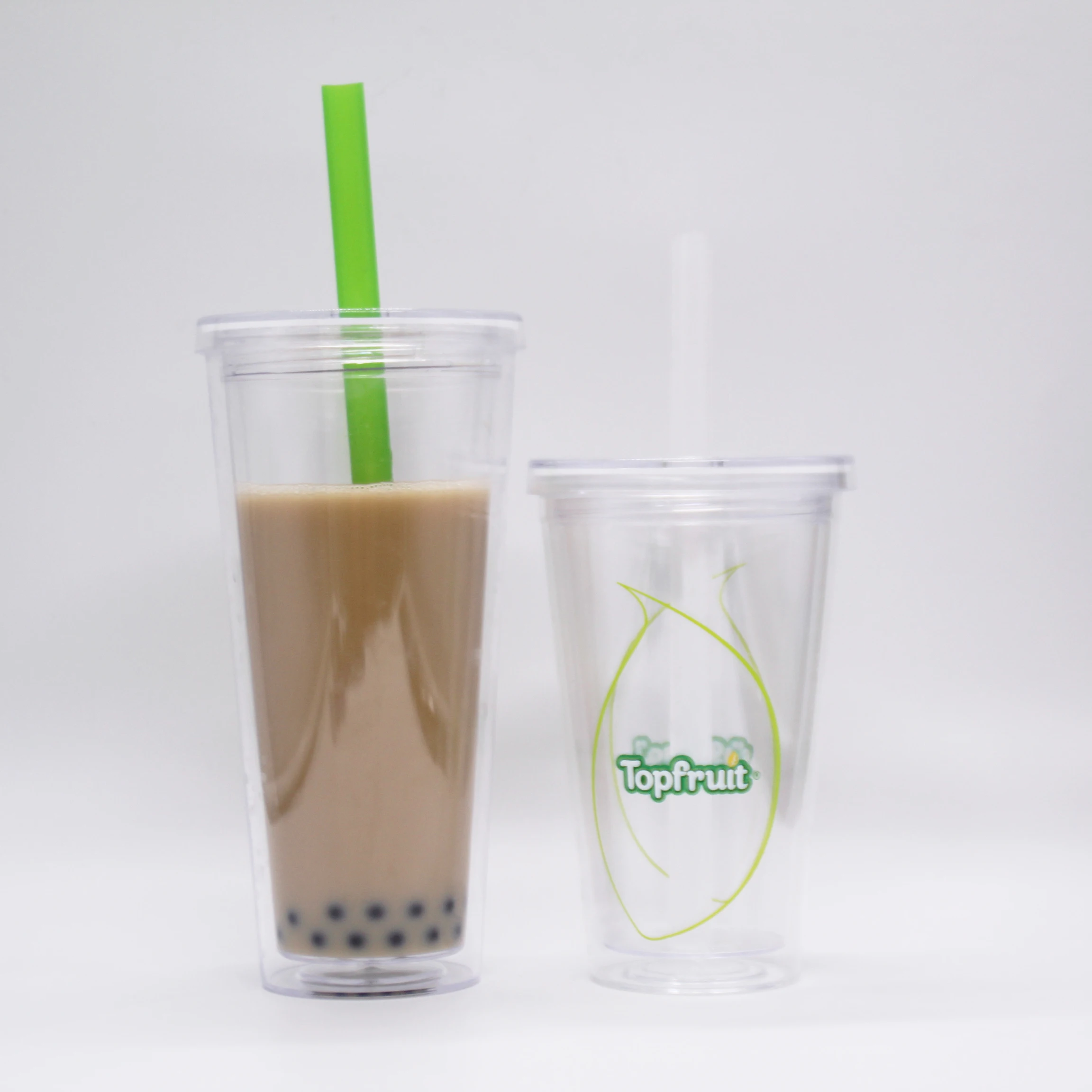  Многоразовая кружка Boba для чая смузи 24 унции молока и соломинки изолированная