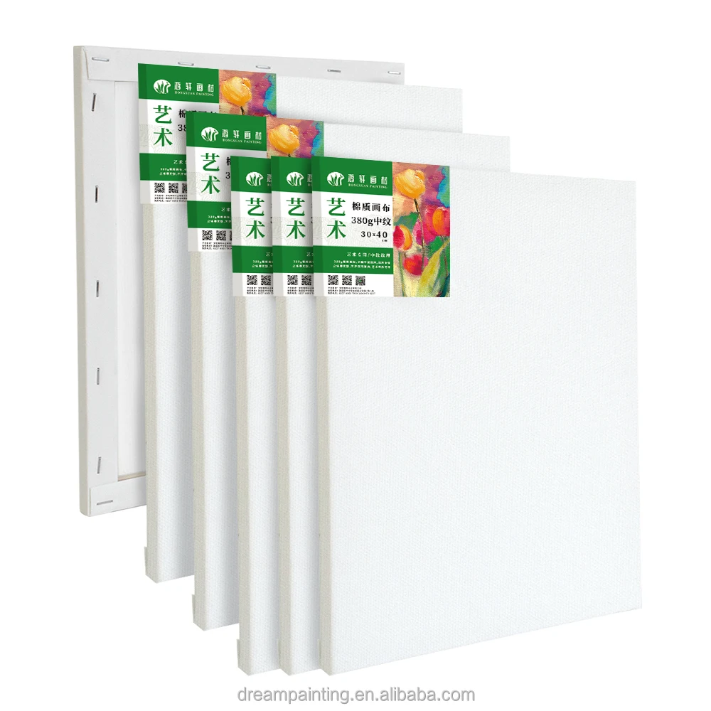 Custom Size Canvas Painting 30*40CM 6-Pack Set 380g Cotton Blank Stretched Canvas Print Art Supplies