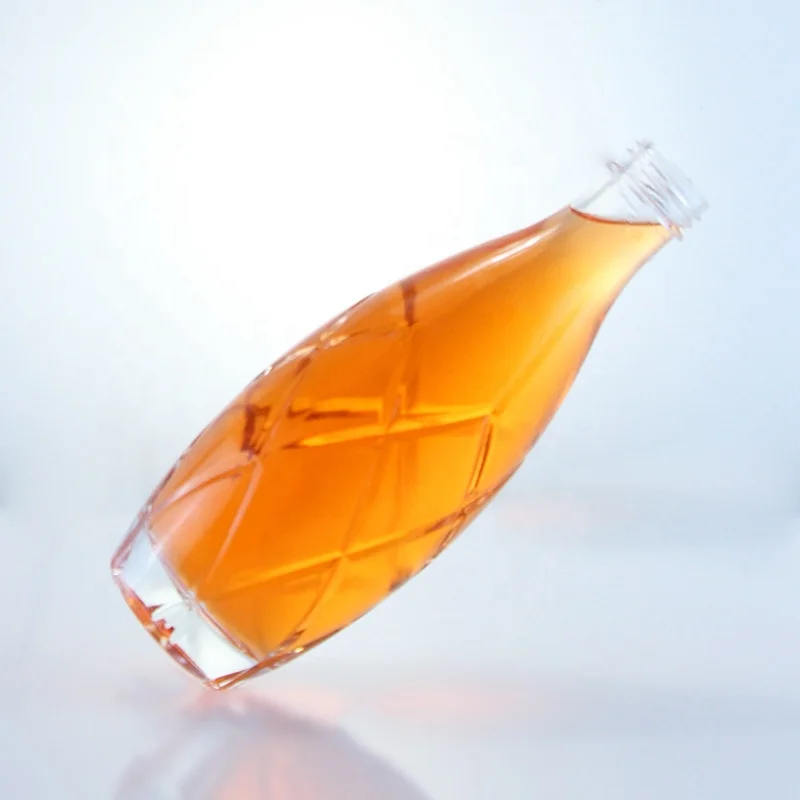 best selling rhombus design 500ml 100ml  super flint   glass  bottle spirit  liquor  vodka whisky gin with cap