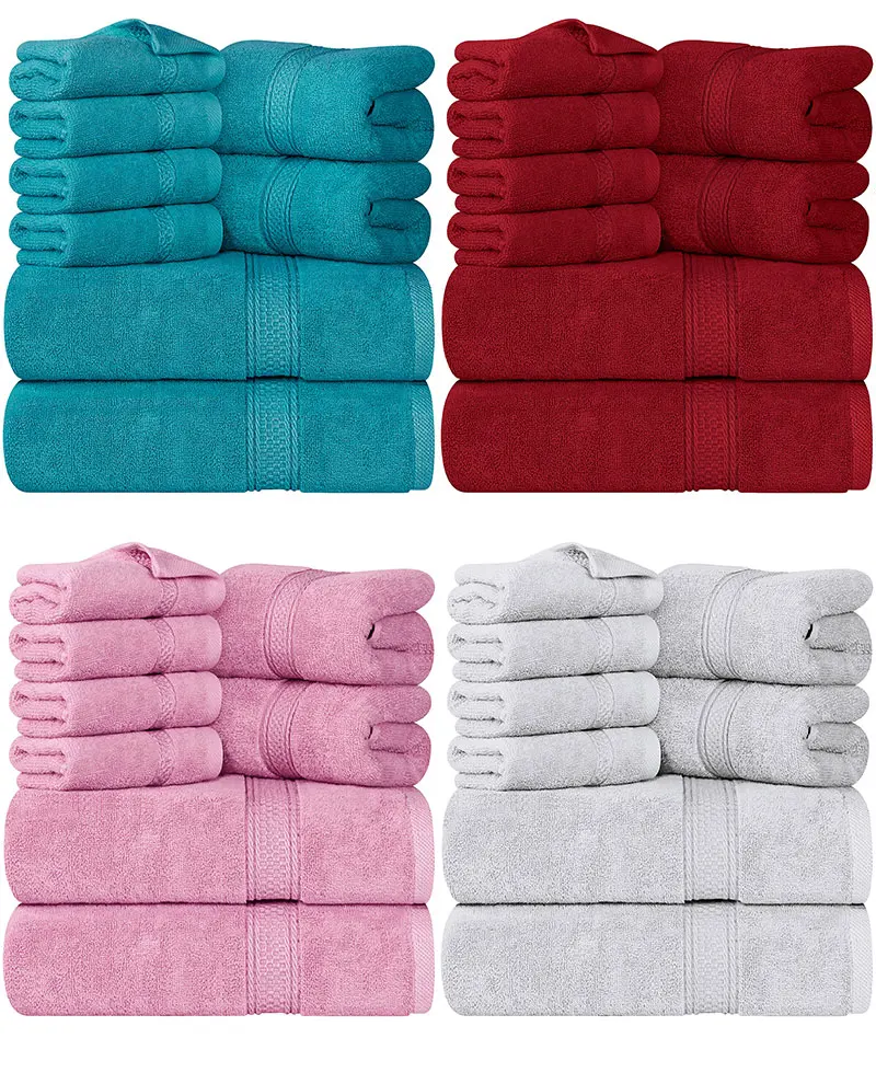 solid colors Flat weave towels luxury cotton bath Square scarf cotton hand towel bath towel set