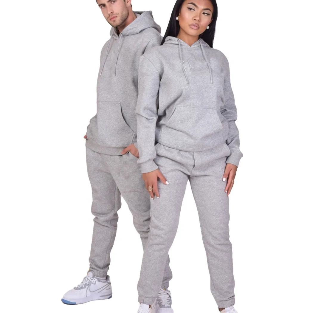 Cheap OEM High quality Sports Wholesale tracksuit Men Fleece 2 Piece pullover new and women design  tracksuits