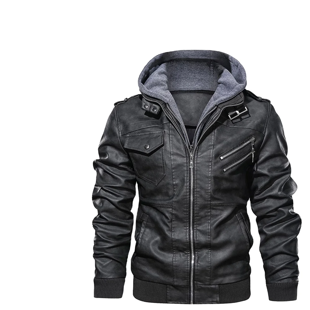 Wholesale Fashion men designs leather jacket custom winter