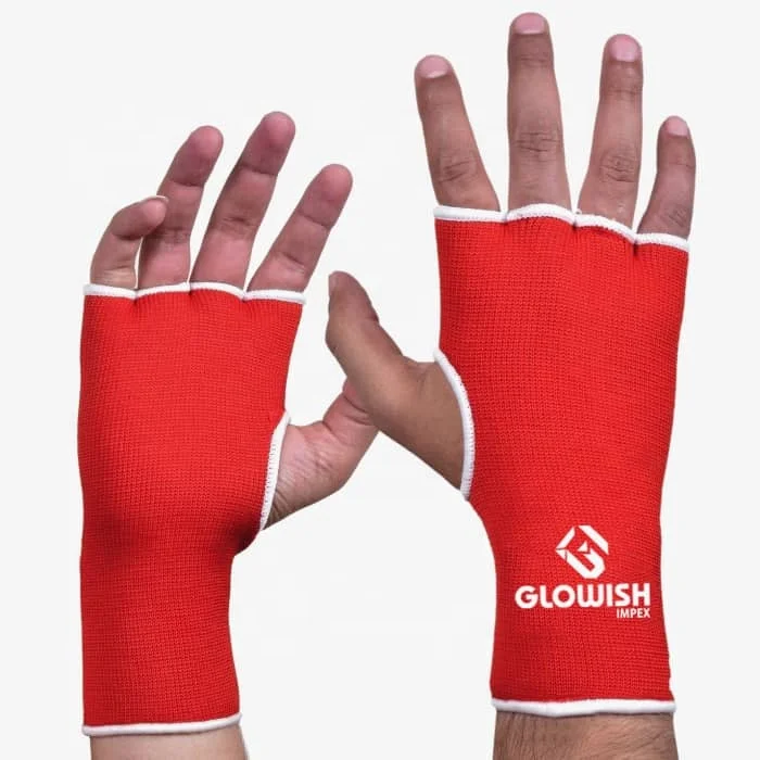 Boxing Hand Wraps Inner Gloves Men Women, Half Finger Elasticated Bandages, Under Mitts Fist Protection, Muay Thai, Kickboxing,