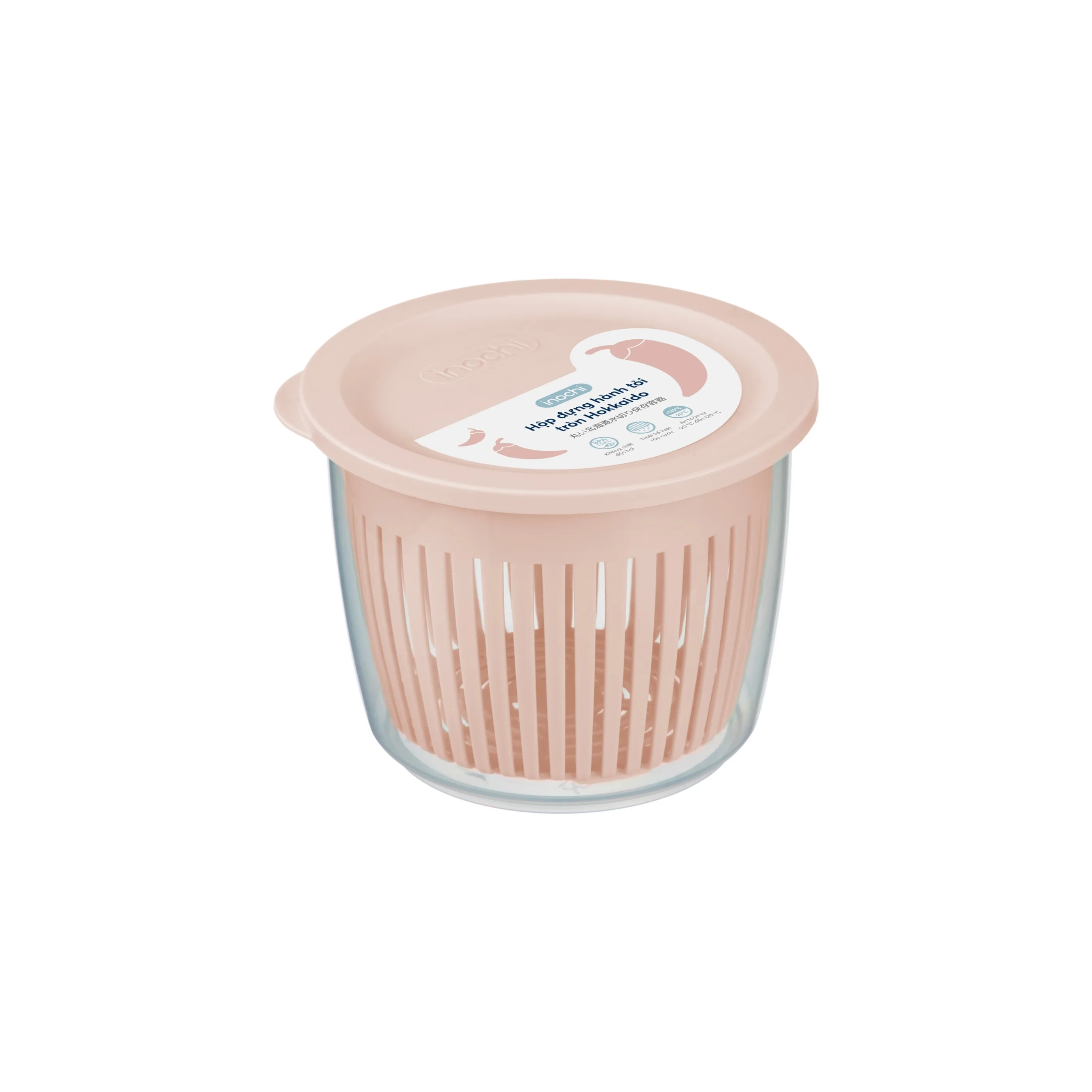 Manufacturing Dry Hokkaido round onion and garlic box colorful BPA free with mesh keep fresh clean drain secure seal