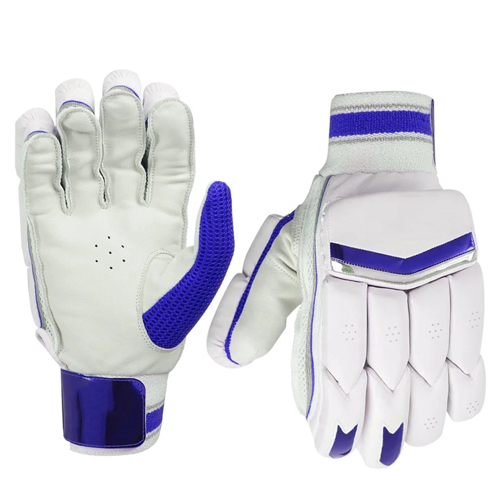 CRICKET BATTING GLOVES PLAIN BLACK & WHITE LIMITED ADDITION (MENS RIGHT HAND)