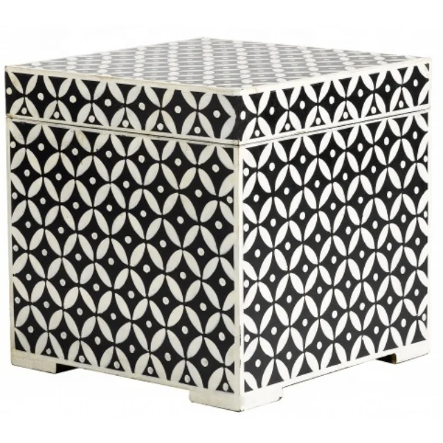 super Quality MDF Bone Inlay geometry pattern Serving storage box  for used export sell and shop