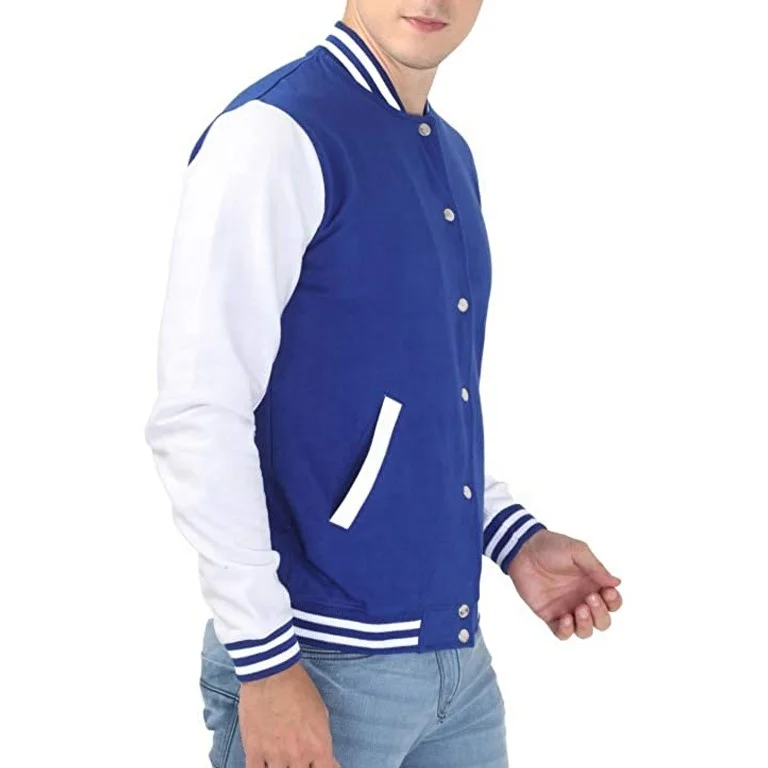 Hot Sale Sportswear Varsity Jacket Long Sleeve Splicing Striped Men Varsity Baseball Jacket