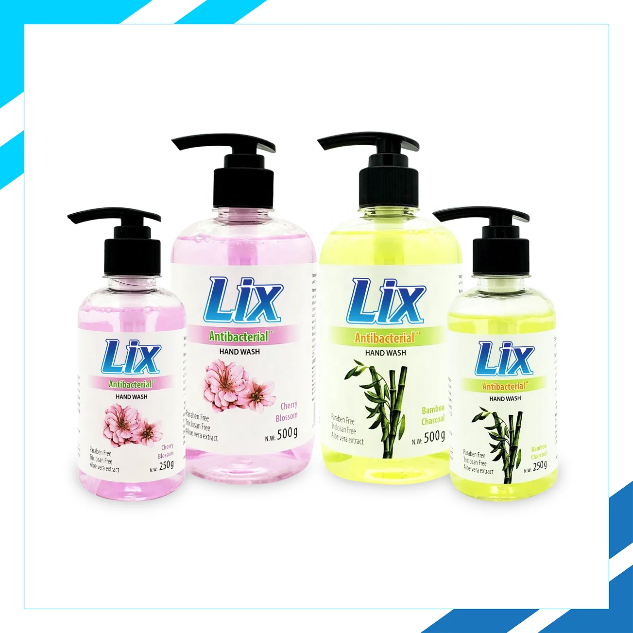 LIX HAND WASHING LIQUID | ESSENTIAL ANTIBACTERIAL DAILY HAND CLEANSING | CHERRY BLOSSOM & BAMBOO CHARCOAL