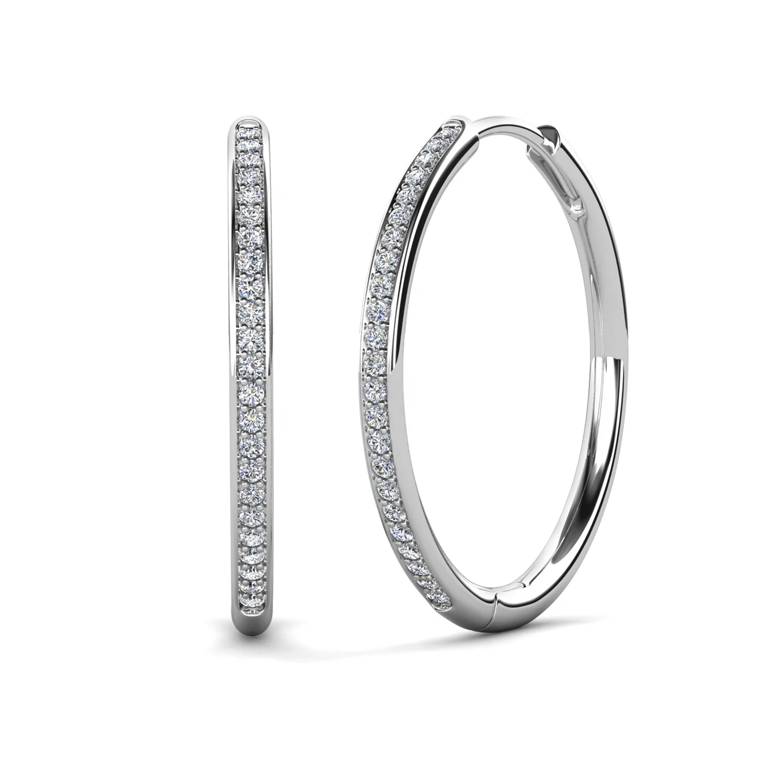 GRA Moissanite Luxury Jewelry High Quality S925 Silver Hypoallergenic Classic Women Tennis Hoop Earrings Destiny Jewellery
