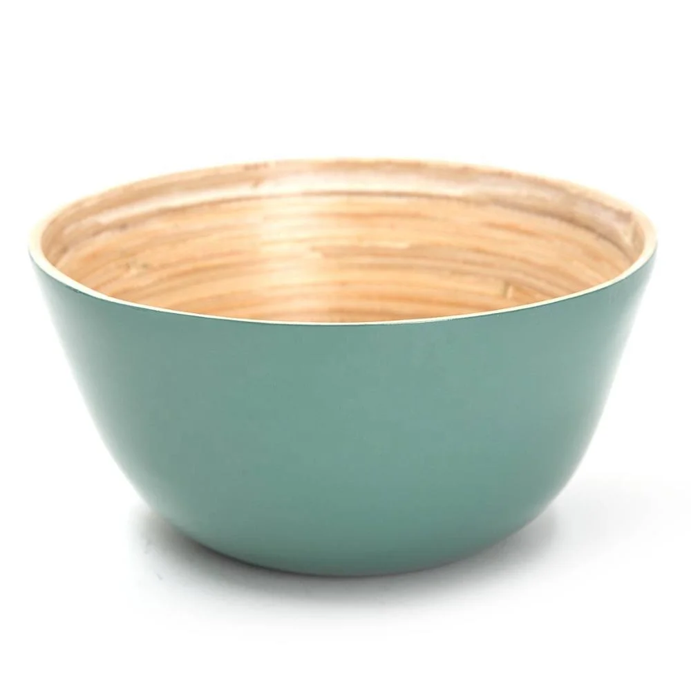 Natural living bamboo salad bowls traditional wholesales in Viet Nam lacquer bamboo salad bowl