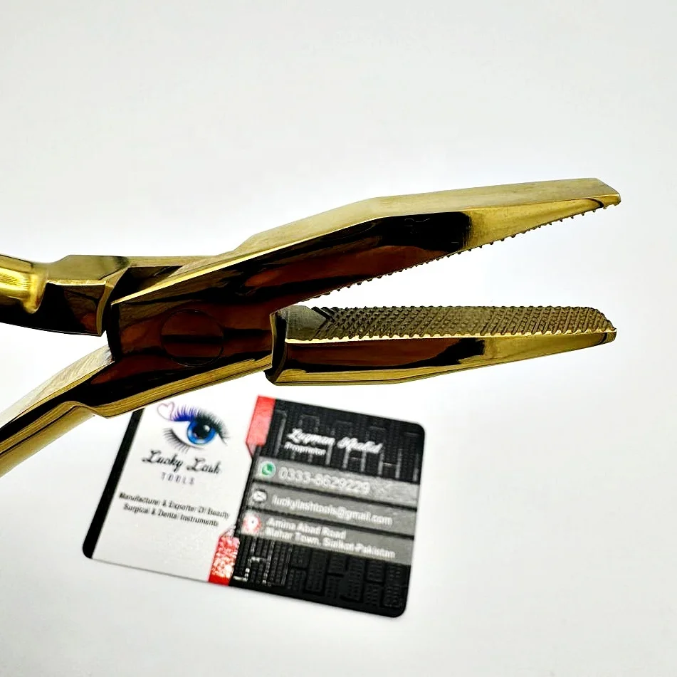 Professional Customized Label Gold Plasma Removing Plier Micro Bead Keratin Pliers Hair Extension Tool for Hair Extensions Plier