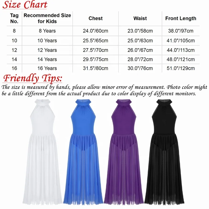 8-16 Wholesale Kid Training Dancewear Manufacturer Contemporary Internship Stage Dance Wear Girls Lyrical Dance Costumes Dresses
