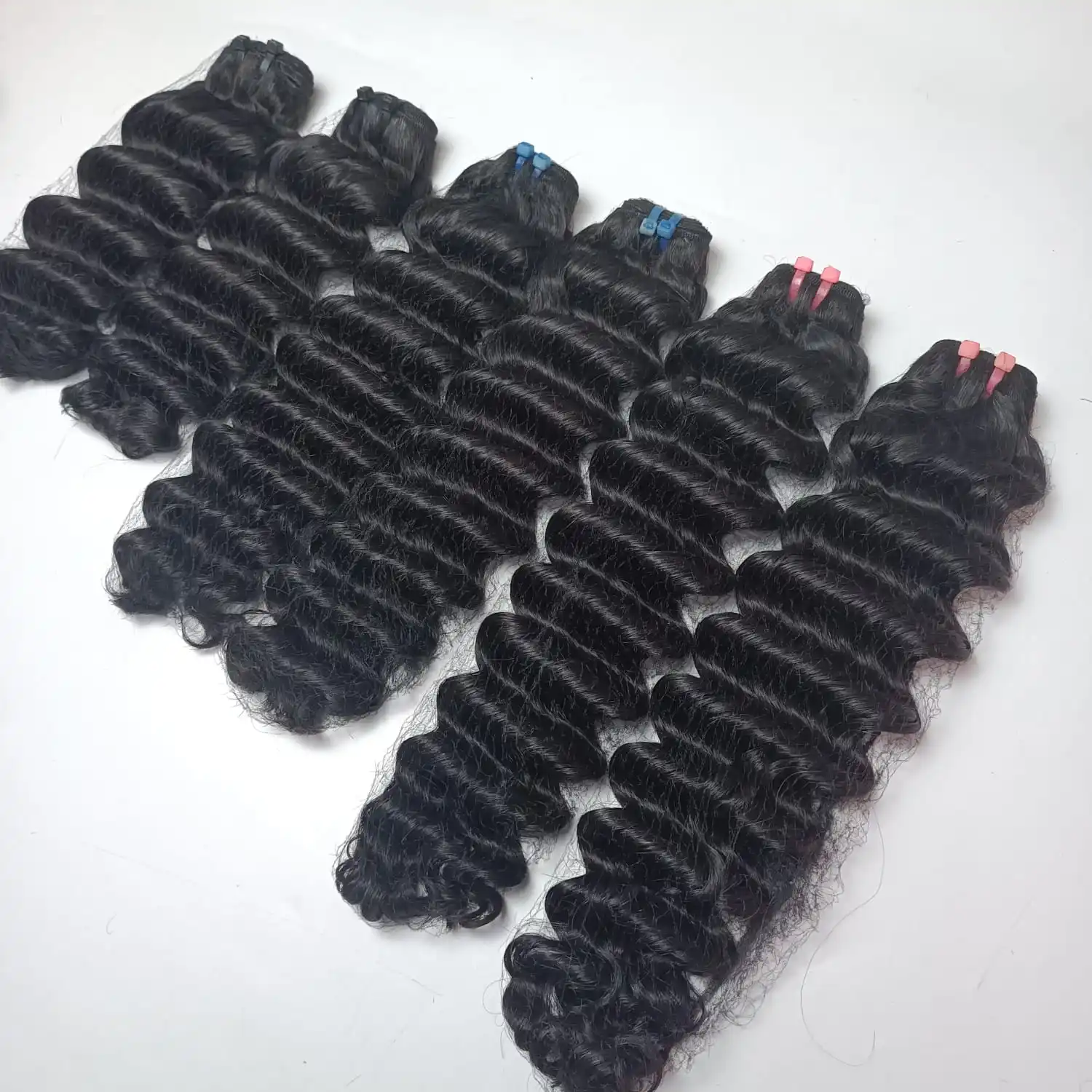 High Quality Vietnamese Human Hair Deep Wave Weft Hair Extensions Natural Color Virgin Hair No Genius Weft Length 8 - 32 Inches