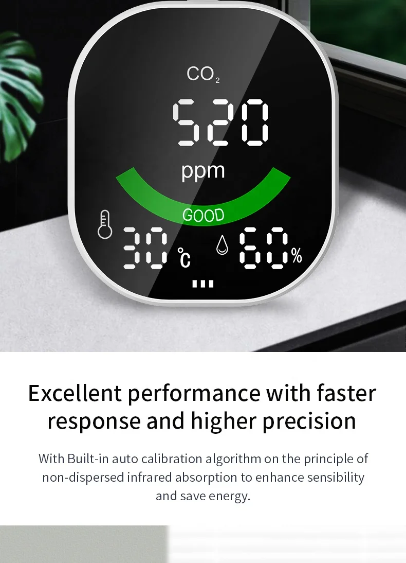 Многофункциональный 3 в 1 цифровой измеритель CO2, датчик температуры и влажности, тестер, монитор качества воздуха, детектор углекислого газа, TVOC HCHO