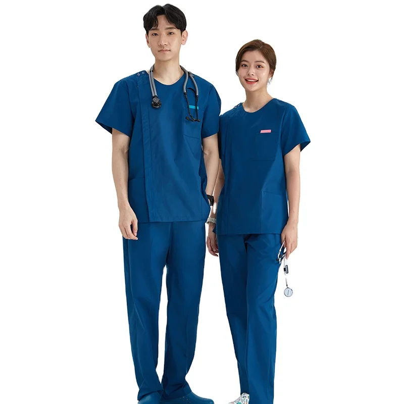 Customizable Logo Print Solid Colors Medical Nursing Scrub Lab Work Wear For Hospital Use summer hospital scrub