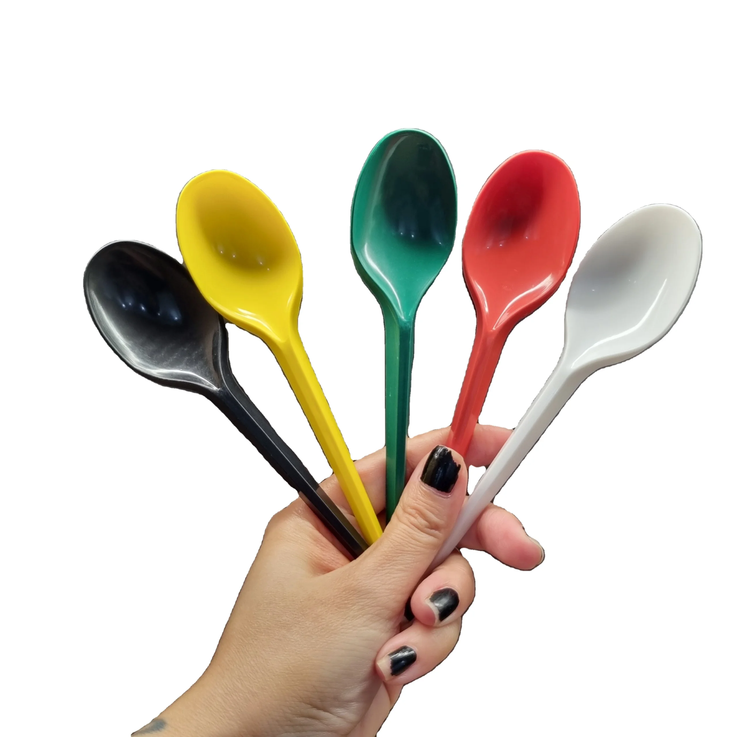 Manufacturer low price  disposable plastic spoon customized color take away restaurant picnic high quality