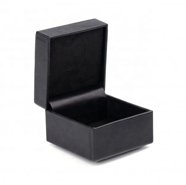 Custom Logo Black Leatherette Paper Jewelry Box