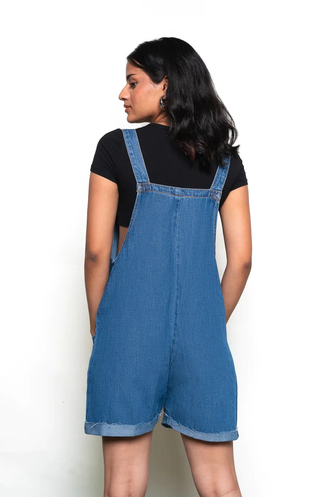 Best Wholesale Supplier Ladies Blue Four Front Pockets Jeans Dress Vintage Overall Dress Denim Halter Dress