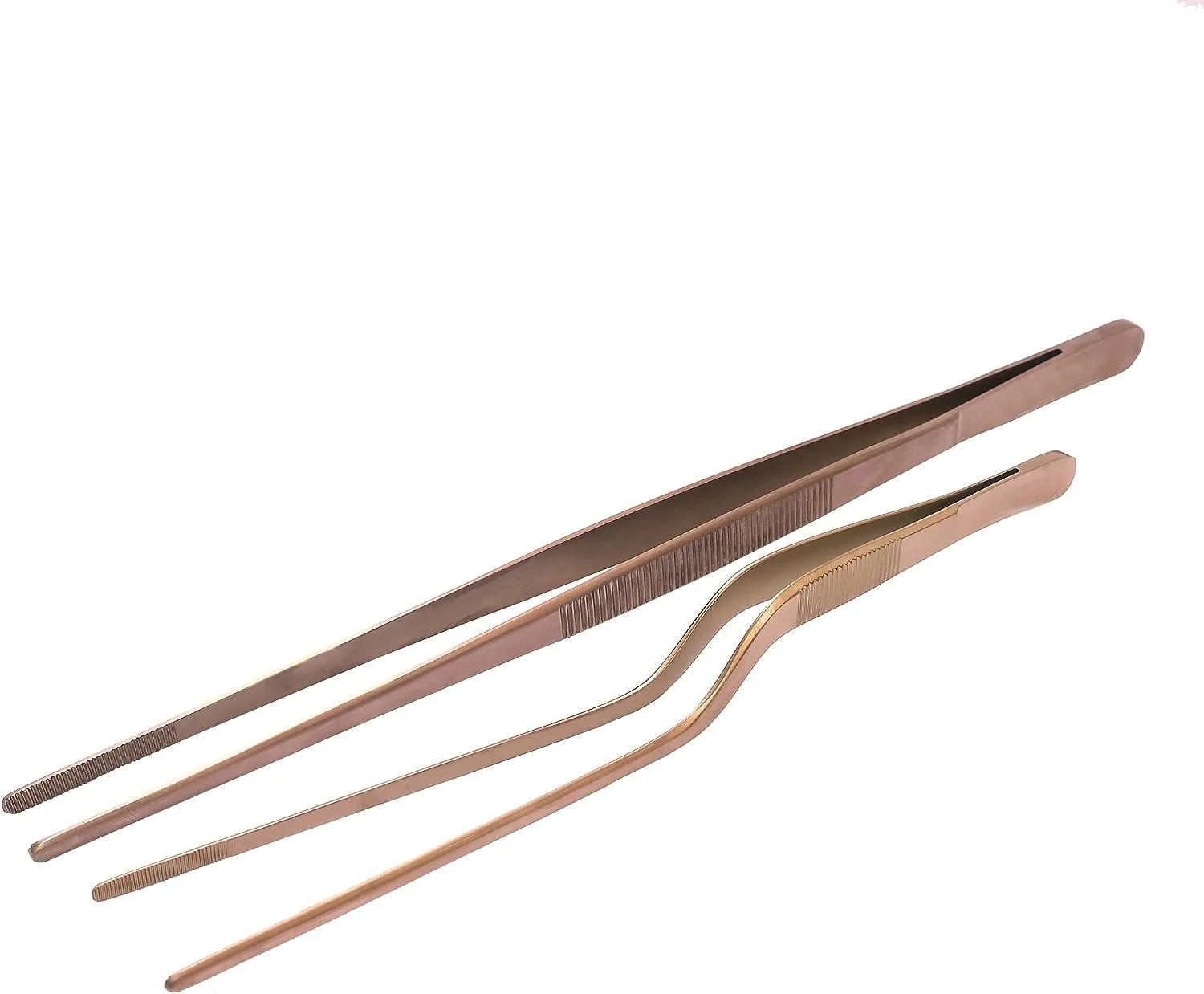 Кулинарные щипцы для пинцета из нержавеющей стали набор 2 10 дюймов прямой и 8 синий цвет Купить по лучшей цене